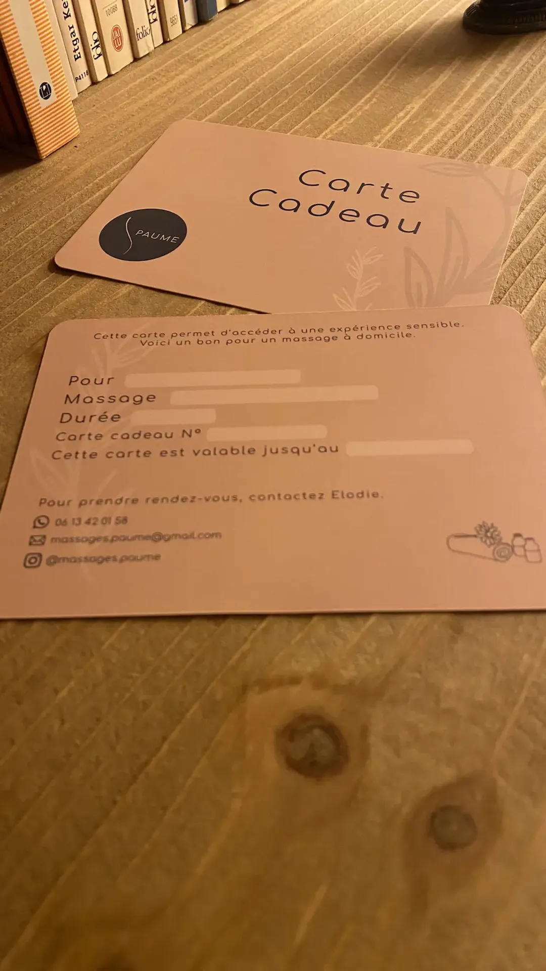 photo d'une carte cadeau